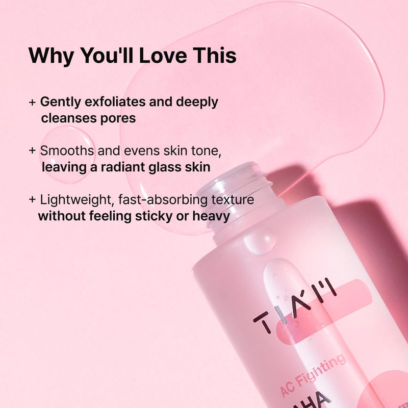 TIA'M تونر TIAM AC Fighting AHA BHA PHA، 6.08 أونصة سائلة، تونر مقشر لطيف للعناية بالمسام وملمس البشرة مع بانثينول، مناسب لجميع أنواع البشرة، العناية بالبشرة الكورية - Image 5